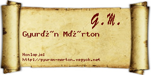 Gyurán Márton névjegykártya
